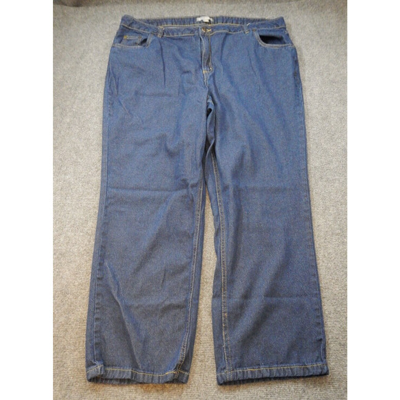 Woman Within Blue Straight Leg Jeans - Picture 1 of 12
